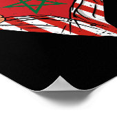 Super Marokkaans erfgoed - Marokko roet VS - vlag Poster (Hoek)