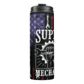 Super Mechanic Amerikaanse Vlag Patriottisch Thermosbeker (Voorkant)