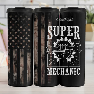 Super Mechanic Camouflage Amerikaanse vlag Thermosbeker