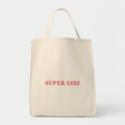 Super Meisje Gedrukte Naam Tekst Kruidenier-Tas Sh Tote Bag (Voorkant)