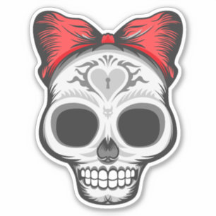 Super Meisjesachtige Suiker Schedel Sticker