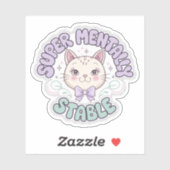 Super mentaal stabiel Ironic Cat Vinyl Sticker (Vel)