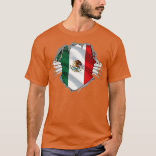 Super Mexicaanse Erfenis Trots Mexico Roots Vlag T-shirt
