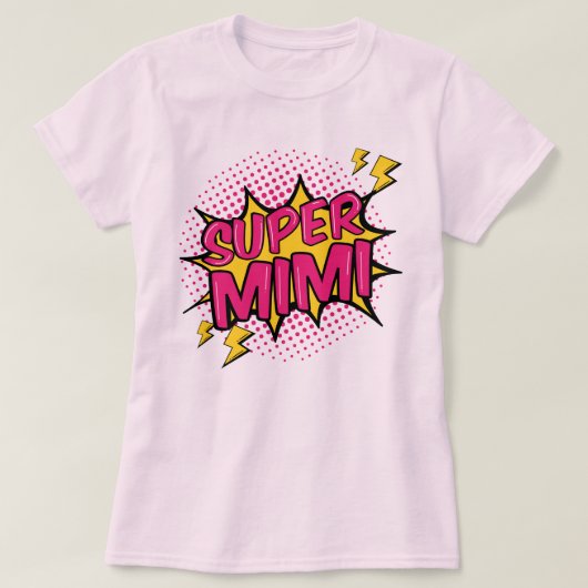 Super Mimi Strip Superheld T-shirt (Design voorkant)