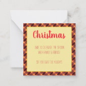 Super Mini Kerst Papier Wenskaart Notitiekaartje (Achterkant)