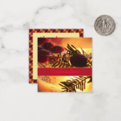 Super Mini Kerst Papier Wenskaart Notitiekaartje (Voorkant / Achterkant in situ)