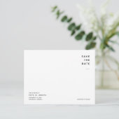 Super Minimalist White Save the Date Briefkaart (Staand voorkant)