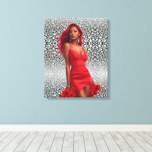 Super Model Canvasprint Canvas Afdruk (Insitu (Houten vloer))