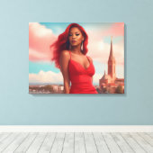 Super Model Canvasprint op Spanraam Canvas Afdruk (Insitu (Houten vloer))