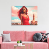 Super Model Canvasprint op Spanraam Canvas Afdruk (Insitu (Woonkamer))
