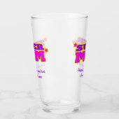 Super Moeder aangepaste bericht roze paarse afbeel Glas (Links)