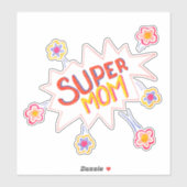 Super Moeder Bloem Hand Lettering Comic Actie Sticker (Vel)