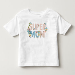 Super Moeder Bloem Tekst Ontwerp Kinder Shirts