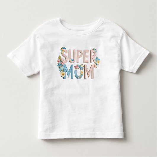 Super Moeder Bloem Tekst Ontwerp Kinder Shirts (Voorkant)