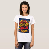 Super Moeder Cape Comic Held T-Shirt | Grappige Mo (Voorkant volledig)