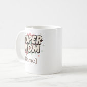 Super Moeder Comic Stijl gepersonaliseerde Mok (Voorkant links)