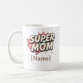 Super Moeder Comic Stijl gepersonaliseerde Mok (Links)