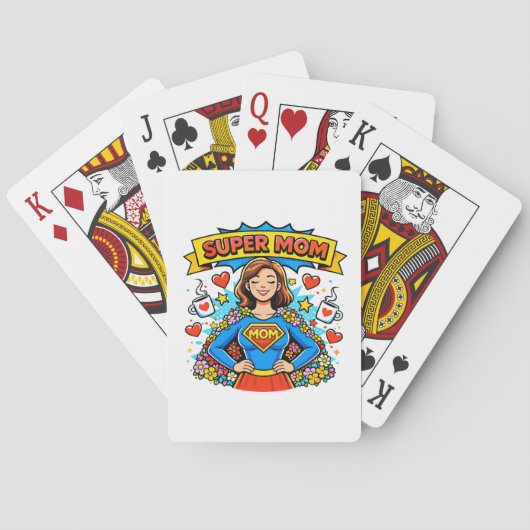 Super Moeder: De Bloemige Superheldin Pokerkaarten (Achterkant)