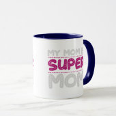 Super Moeder Gestippelde Typografie Blauw Twee Ton Mok (Voorkant rechts)