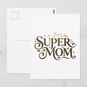 Super Moeder Goud Sierlijke Typografie Cadeau Briefkaart
