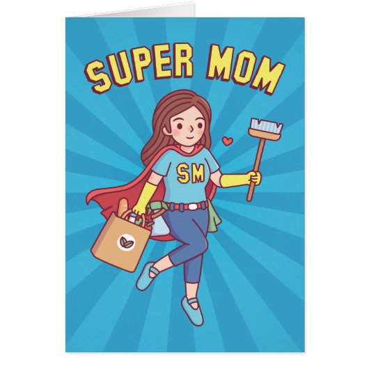 Super Moeder, Grappige Moederdag Groet (Voorkant)