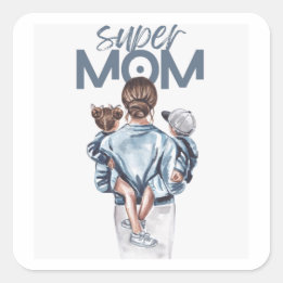 Super Moeder – Hartverwarmende Moederschap & Famil Vierkante Sticker