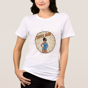 Super Moeder Held Comic Boek Stijl Moederdag Cadea Tri-Blend Shirt