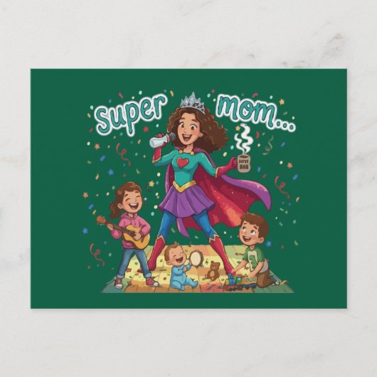 Super Moeder Held - Moederdag Viering Briefkaart (Voorkant)