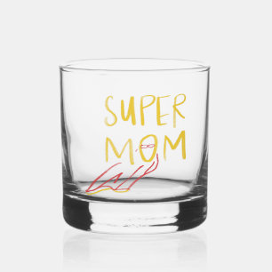 Super Moeder Illustratie Moederdag Whisky Glas