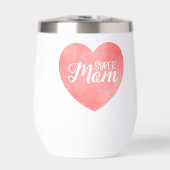 Super moeder in roze waterverf hart, moederdag (Voorkant)