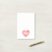 Super moeder in roze waterverf hart, moederdag post-it® notes (Op bureau)
