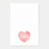 Super moeder in roze waterverf hart, moederdag post-it® notes (Voorkant)