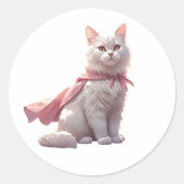 Super Moeder Kat Held Sticker – Cute Roze Cadeau (Voorkant)