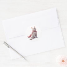 Super Moeder Kat Held Sticker – Cute Roze Cadeau