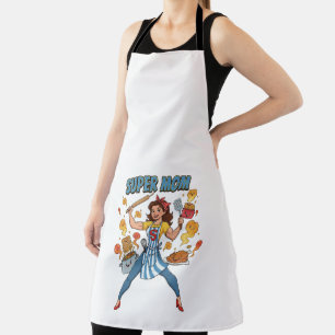Super Moeder Kookkunst Vintage Cartoon Kleding Schort