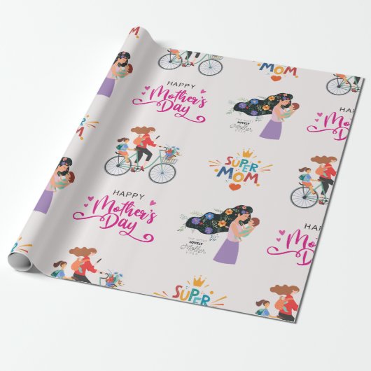 Super Moeder | Moederdag Cadeaupapier (Uitgerold)