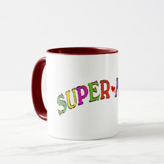 Super moeder moederdag mok cadeau idee (Voorkant links)
