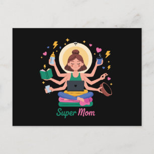 Super Moeder Multitasking Moederdag Grafiek Briefkaart