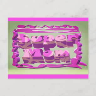 Super Moeder ontwerp voor Moederdag en verjaardage Briefkaart
