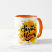 Super Moeder Oranje en Gele Mok (Voorkant rechts)