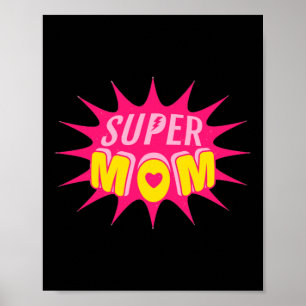 Super Moeder Power Comic Stijl Poster