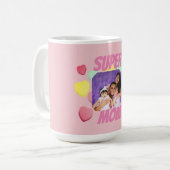 Super Moeder Roze en Kleurrijke Harten | MOEDERDAG Koffiemok (Voorkant links)