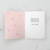 Super Moeder Roze Neon Bloem Stripspraatwolk Kaart (Binnen)