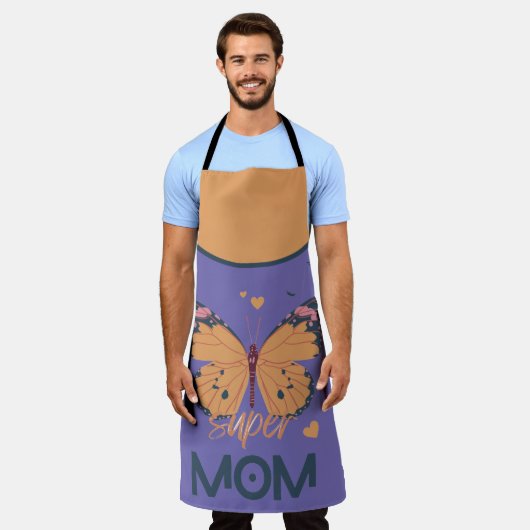 super moeder schort (Gedragen)