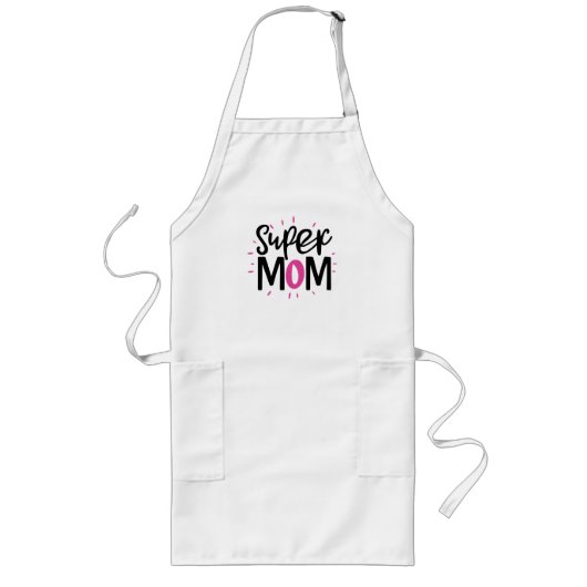 Super Moeder – Sterke Moeder Cadeau Lang Schort (Voorkant)