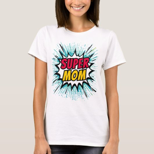 Super Moeder strip barst T-Shirt (Voorkant)