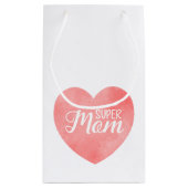 Super Moeder tekst in roze geschilderd hart Klein Cadeauzakje (Achterkant)