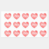 Super Moeder tekst in roze geschilderd hart Labels (Vel)