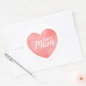 Super Moeder tekst in roze geschilderd hart Ronde Sticker (Envelop)