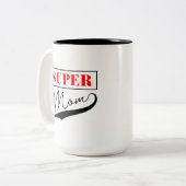 Super Moeder Tweekleurige Koffiemok (Voorkant links)